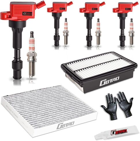 4 قطعة حزمة ملف الإشعال وقابس الإشعال وفلتر هواء المحرك/المقصورة متوافق مع 2017 2018 2019 2020 2021 2022 Hyundai Elantra Kia Forte 5 2.0L 2.0 L4 يستبدل UF816 93175 in Kuwait