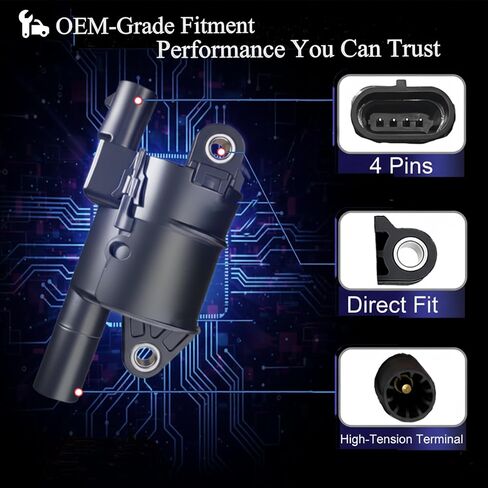 1 قطعة UF414 حزمة ملف الإشعال المستديرة ل V8 4.8 5.3 6.0 تشيفي سيلفرادو تاهو تريل بليزر اكسبرس أفالانش C أديلاك إسكاليد جي إم سي سييرا يوكون/XL 2007-2017 D514A in Kuwait