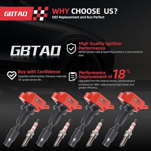 مجموعة من 4 قطع ملف إشعال وقابس شرارة وحشية غطاء صمام المحرك لـ 2.0 لتر 2.4 لتر 2015-2019 هيونداي سوناتا سانتا في توسان جينيسيس كيا أوبتيما سورينتو، لسيارة سبورتاج ستينجر تحل محل UF764 in Kuwait