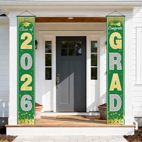 OHOME Graduation Decorations 2026 - Blue Gold Congrats Grad Porch Banner for Graduation Party Decorations - Class of 2026 - Party Favors Supplies Backdrop Yard Signs Decor (Blue) in Saudi Arabia
