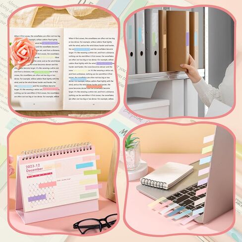 1000Pcs Sticky Index Tabs, Colored Book Sticky Tabs for Notebooks Repositionable Page Tabs for Notebooks File Classification in Saudi Arabia