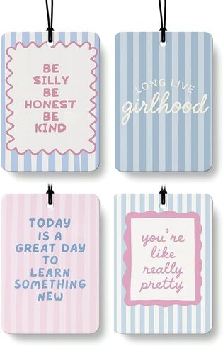 Pink Western Car Air Freshener 4 Pcs Coconut Scented, Coquette Preppy Pink Cowgirl Car Accessories Mirror Decor for Women, How Lucky are We Hanging Air Freshener for Cars Closet Drawer Books in Saudi Arabia
