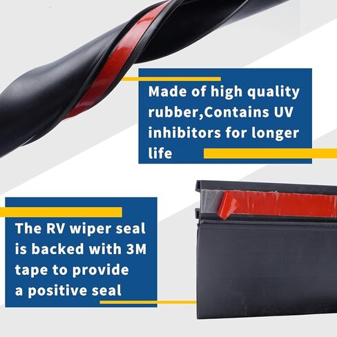 Combo RV Slide Out Seal Black Rubber 018-312-EKD & 018-341 EK, 1' x 15/16' x 35' D-Seal Wiper & 1/2' x 2.75' x 35’ Seal Base in Saudi Arabia
