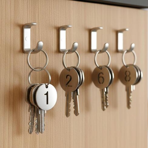 1-20 رقم من العلامات الرئيسية، تسميات أرقام من الفولاذ المقاوم للصدأ مع حلقات، علامات معدنية مرقمة مستديرة، معرفات لخزائن مفاتيح الفنادق المنزلية وخزائن الخزائن in Kuwait