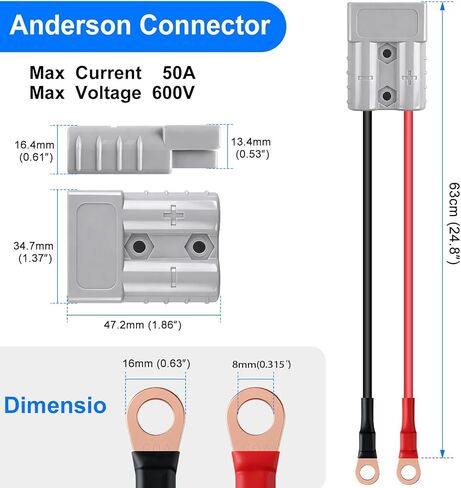 شاحن بطارية LiFePO4 48 فولت/58.4 فولت 15 أمبير لبطارية ليثيوم 48 فولت/ 51.2 فولت لعربة الجولف، والسيارات، والرافعة الشوكية، والخارجية، والقارب، والطاقة الشمسية، وRV، خارج الشبكة، وبنك الطاقة الشمسية المنزلي مع موصل أندرسون (حلقات M8) مؤشر LED in Kuwait