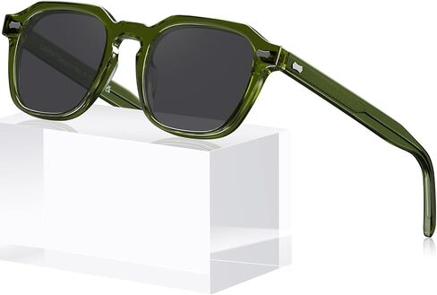 CARFIA Polarized Sunglasses for Men UV400 Protection, Retro Sun Glasses with Acetate Square Frame for Driving Fishing CA5405 in Saudi Arabia