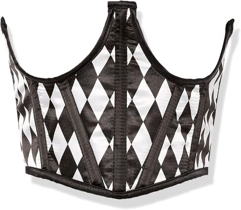 Daisy corsets Women's Lavish Black & White Diamond Satin Open Cup Waist Cincher in Saudi Arabia