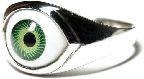 apop nyc "خاتم عين الشر باللون الأخضر من الفضة الاسترليني I C U (المقاسات 5-12) in Kuwait