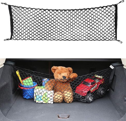 Car Rear Cargo Net for Mazda CX-30 CX-50 CX-5 CX-9, Upgraded Highly Elastic Truck Trunk Net with Hooks, Double-Layer Nylon Mesh Cargo Organizer for Storage in Saudi Arabia