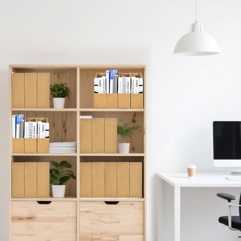 Marte Vanci Cardboard Magazine File Holder, Foldable Documents Storage Organizer Box, Sturdy Cardboard Magazine Rack for Home, School, Office(3 Packs, Brown) in Kuwait