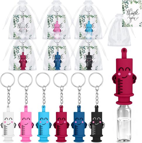 Nosiny 6 Set Ampoule Bottle Opener Keychain Bulk Nurse Day Appreciation Keychain Gifts Nurse Essentials Syringe with Card Bag for Party Favors Doctor Medication Vial Opener Tool for Graduation Gift in Saudi Arabia