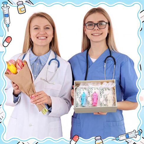 Nosiny 6 Set Ampoule Bottle Opener Keychain Bulk Nurse Day Appreciation Keychain Gifts Nurse Essentials Syringe with Card Bag for Party Favors Doctor Medication Vial Opener Tool for Graduation Gift in Saudi Arabia