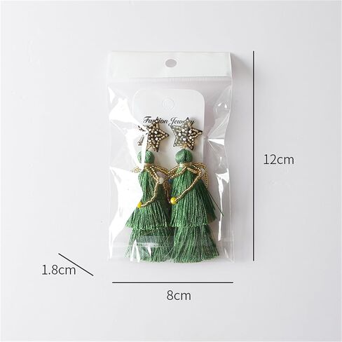 Christmas Tassel Earrings for Women Girls Handmade Cute Long Lightweight Jingle Bell Beads Christmas Tree Dangle Drop Festive Gifts Holiday Jewelry Gifts (Christmas Tassel Earrings) in Saudi Arabia
