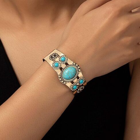 Western Bracelets for Women Gold Western Jewelry Turquoise Cuff Bracelets Cowgirl Country Jewelry in Saudi Arabia