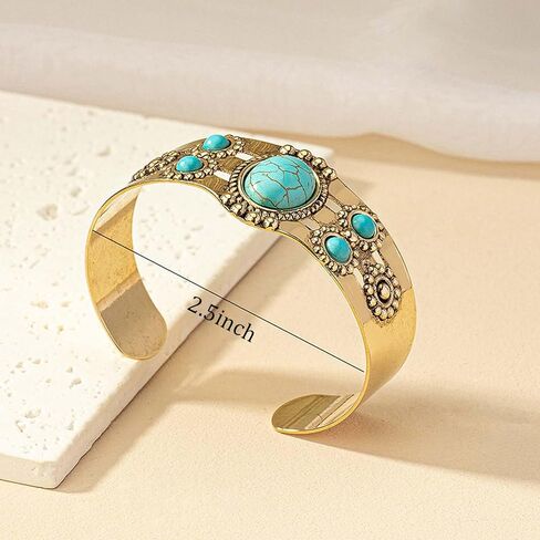 Western Bracelets for Women Gold Western Jewelry Turquoise Cuff Bracelets Cowgirl Country Jewelry in Saudi Arabia