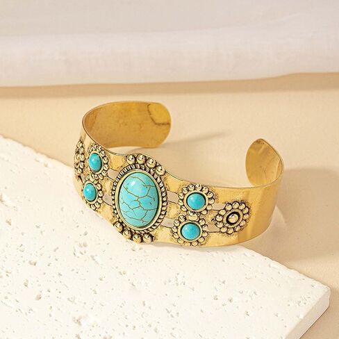 Western Bracelets for Women Gold Western Jewelry Turquoise Cuff Bracelets Cowgirl Country Jewelry in Saudi Arabia