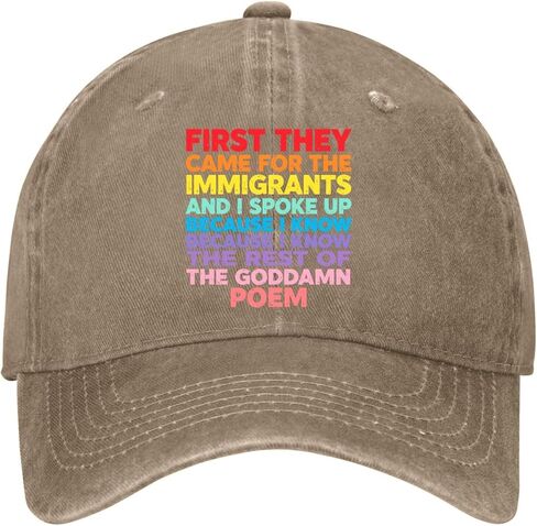 First They Came for The Immigrants Baseball Hat Golf Caps for Grandma in Saudi Arabia