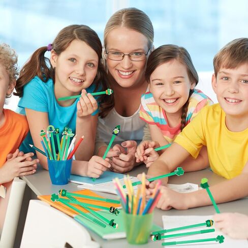 LOKIPA 30 PCS St Patrick's Day Gel Ink Pens Bulk, Black Rollerball Pen Cute Fun Novelty Pens for Students Teacher St. Patrick's Day Gift School Office Home Holiday Supplies (Random Style) in Saudi Arabia
