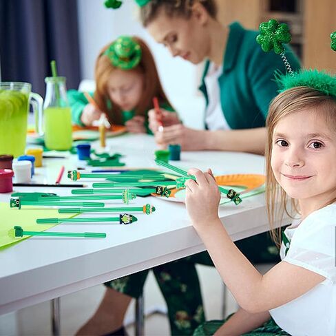 LOKIPA 30 PCS St Patrick's Day Gel Ink Pens Bulk, Black Rollerball Pen Cute Fun Novelty Pens for Students Teacher St. Patrick's Day Gift School Office Home Holiday Supplies (Random Style) in Saudi Arabia