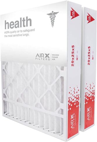 AIRx Filters 20x25x5 MERV 13 HVAC AC Furnace Air Filter Replacement for Bryant Carrier FILXXCAR0020 CARF8250602, Health 2-Pack, Made in the USA in Saudi Arabia