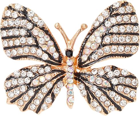 Delicate Butterfly Rhinestone Brooch Pin - Glittering Crystal Butterfly Brooch Pin for Women and Girls in Saudi Arabia
