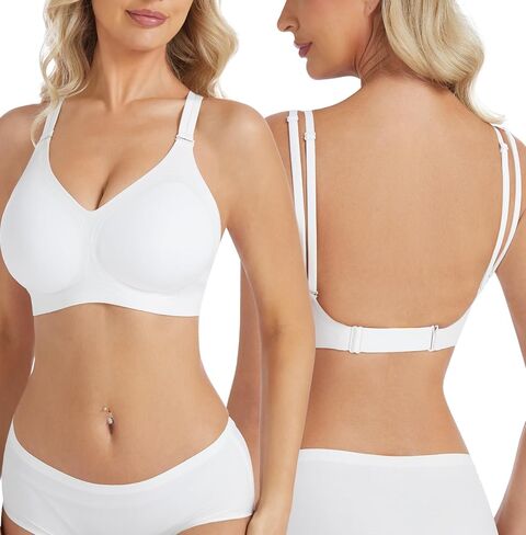 Low Back Bra Strappy Padded Bralette Jelly V Neck Bra Seamless Adjustable Strap Crisscross Multiway Backless Bras in Kuwait