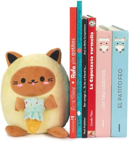 Balvi Kawaii Minty Bookends Yellow Cat Ice Lover Polyester in Kuwait
