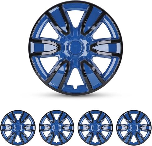 CPW 14" Hubcaps Snap Universal Wheel Rim Cover On Car Truck SUV ABS Material for Car Accessories Wheel Covers Snap Clip Tire Rim Replacement, Set of 4 (14 Inch, Black Lacquer & Red Lacquer) in Saudi Arabia