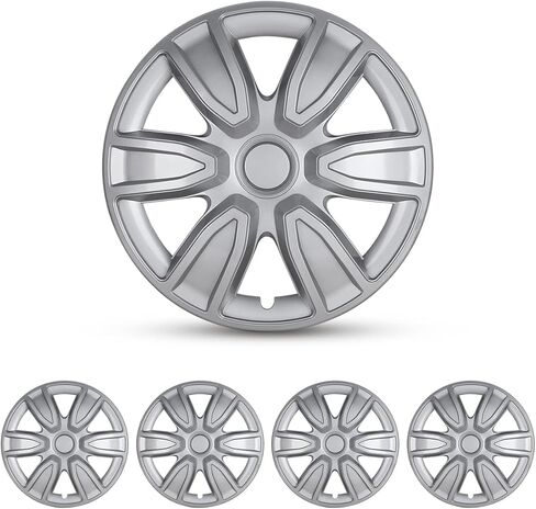 CPW 14" Hubcaps Snap Universal Wheel Rim Cover On Car Truck SUV ABS Material for Car Accessories Wheel Covers Snap Clip Tire Rim Replacement, Set of 4 (14 Inch, Black Lacquer & Red Lacquer) in Saudi Arabia
