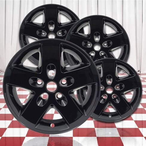 Gloss Black 17in Wheel Skin Overlays for Jeep Wrangler 2007-2018 in Saudi Arabia