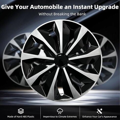 Hubcaps 15 Inch Fit for R15 Iron Wheels Universal ABS Plastic Wheel Covers Set of 4 Snap-On Rim Caps for Most Cars Trucks SUV Sedans 4Pcs 15 Inch Wheel Covers Rims Hubcaps Direct Replacement in Saudi Arabia