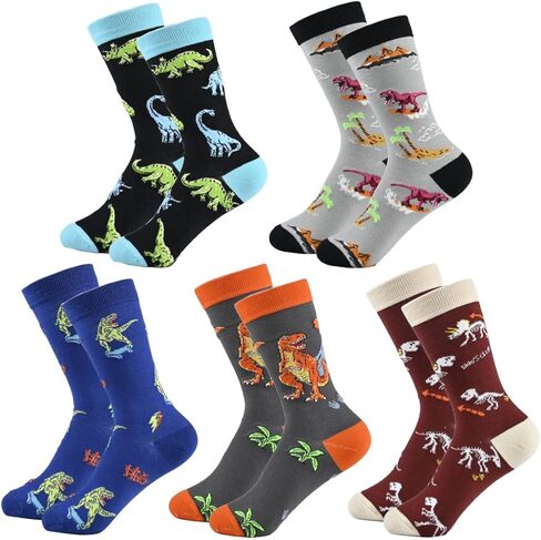 Colorful Animal Crew Socks for Womens & Teens,5 Pairs Cute Fun Womens Socks for All Seasons,Animal Lover Gift in Kuwait