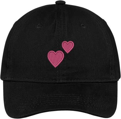 Trendy Apparel Shop 2 Pink Hearts Embroidered Cap Premium Cotton Dad Hat in Saudi Arabia