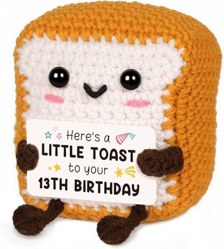 80th Birthday Gifts for Women Men, Positive Handmade Crochet Toast Gift, Happy 80 Year Old Birthday Decorations, Eighty Gift for Mom Dad Grandparents Friend Sister Wife Husband in Saudi Arabia