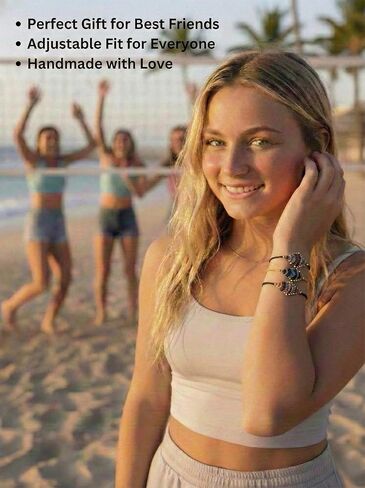 Handmade Macrame Bracelets (3 Pack) - Adjustable Woven Wristbands with Sliding Knot - Unisex Braided Friendship Bands - Surfer Beach Style (Not Elastic) in Saudi Arabia