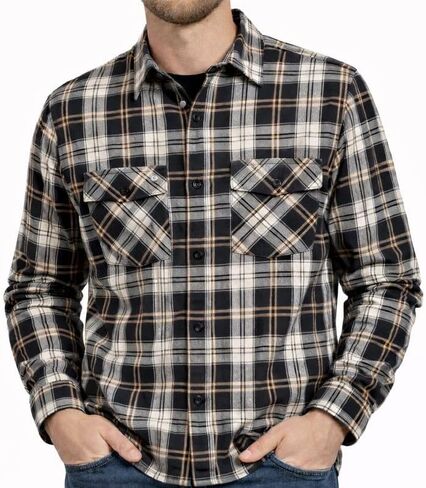 Harley-Davidson Men's Essence Plaid Button Long Sleeve Shirt - Black, 96649-23VM in Saudi Arabia