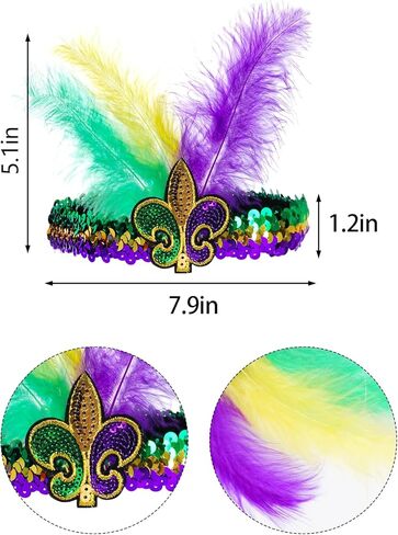 Sucrain Mardi Gras Costume Accessories with Poncho Feather Headband, Shawl Scarf Poncho and Earrings for Women Sequins Outfit Carnival Party Supplies in Saudi Arabia