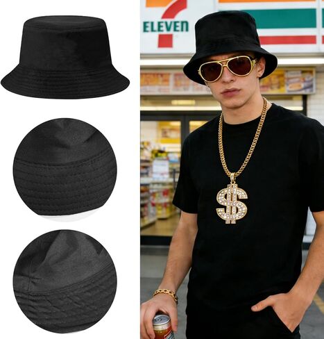 Hip Hop Costume Kit 80s 90s Rapper Accessories for Men Women Cosplay Yellow in Saudi Arabia