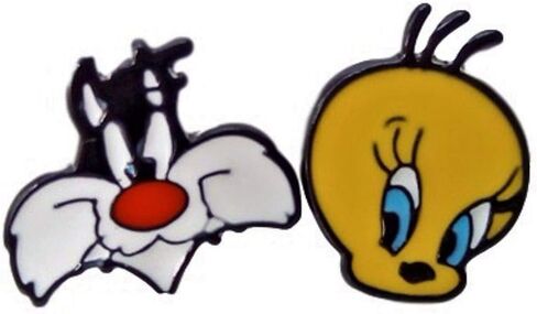 Sylvester & Tweety Bird Metal Enamel Post Stud Earring Set in Kuwait