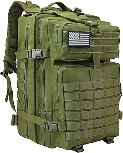 WOLT Military Tactical Backpack for Men 45L Molle Backpack Army 3 Day Assault Pack Bug Out Bag, Heavy Duty Rucksack for Hiking Gym(Black) in Kuwait