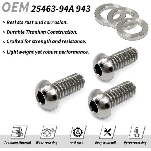 6 PCS-Titanium Replacement Derby Cover Screw Bolt Kit for Sportster 883 1200, Iron Roadster Seventy Forty Eight OEM #25463-94A 943 in Saudi Arabia
