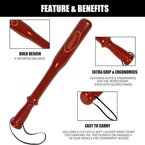 Tire Thumper for Truckers - Fish Bat Knocker - Truckers Tool for Checking Tire Pressure - Ridged Handle with Flat/Rectangular Style Soft Leather Shoelaces(1Pack) in Saudi Arabia