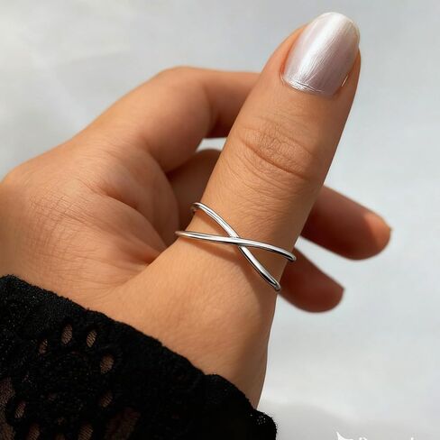 HUASAI Silver Thumb Rings for Women Knuckle Cross Rings Stackable Statement Ring Trendy Christmas Gifts Jewelry in Saudi Arabia