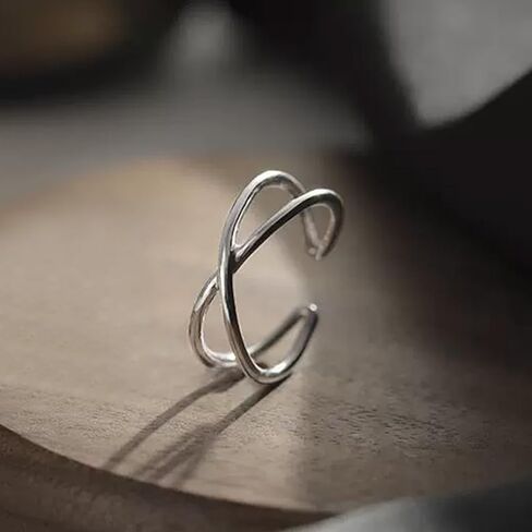 HUASAI Silver Thumb Rings for Women Knuckle Cross Rings Stackable Statement Ring Trendy Christmas Gifts Jewelry in Saudi Arabia