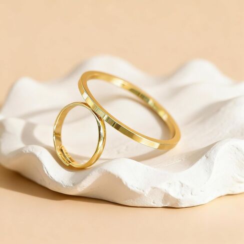 HUASAI Gold Stackable Rings for Women Chunky Statement Rings Geometric Hollow Out Circular Ring Vintage Jewelry Christmas Gifts in Saudi Arabia