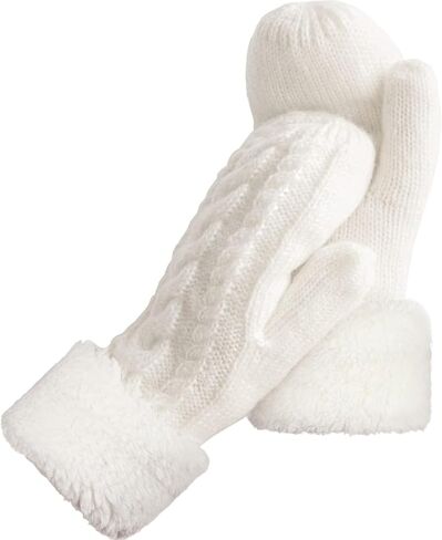 Winter Warm Mittens for Women, Cozy Thick Knitted Gloves & Mittens Warm Soft Lining Cold Weather Accessories Gifts in Saudi Arabia
