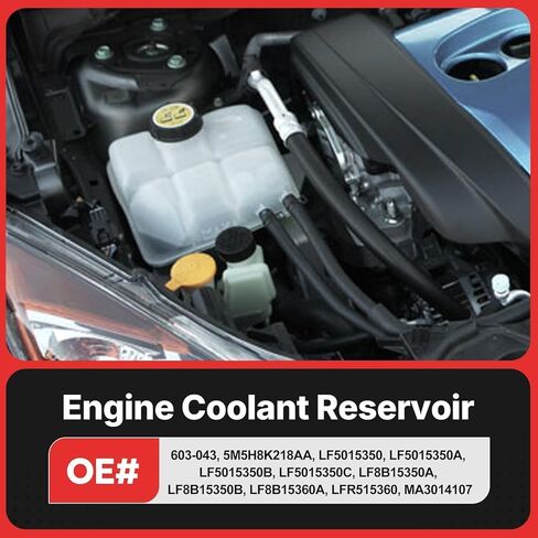 603-043 Front Engine Coolant Reservoir Radiator Expansion Tank Compatible with Mazda 3 2.0L 2.3L 2004 2005 2006 2007 2008 2009 2010 2011 2012 2013 in Saudi Arabia