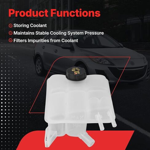 603-043 Front Engine Coolant Reservoir Radiator Expansion Tank Compatible with Mazda 3 2.0L 2.3L 2004 2005 2006 2007 2008 2009 2010 2011 2012 2013 in Saudi Arabia