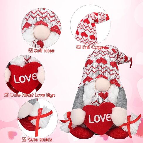 زينة عيد الحب ديكور عيد الحب هدايا جنوم لها النساء التماثيل القطيفة الحلي المنزلية 2-حزمة in Kuwait