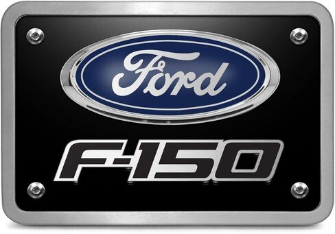 iPick Image Made for Ford F-150 3D Logo Black 3/8" Thick Solid Billet Aluminum Tow Hitch Cover in Saudi Arabia
